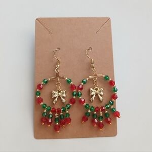 Fashion Jewelry Gold and Festive Beaded Earrings